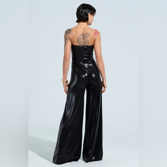 Akira Just A Feeling Slinky Black Jumpsuit Snake Ring Strapless NEW NWT Lg - Picture 5 of 9